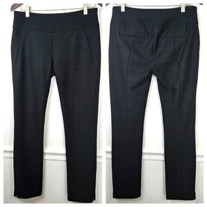 KATHERINE KELLY Stripped Texture Black Slacks